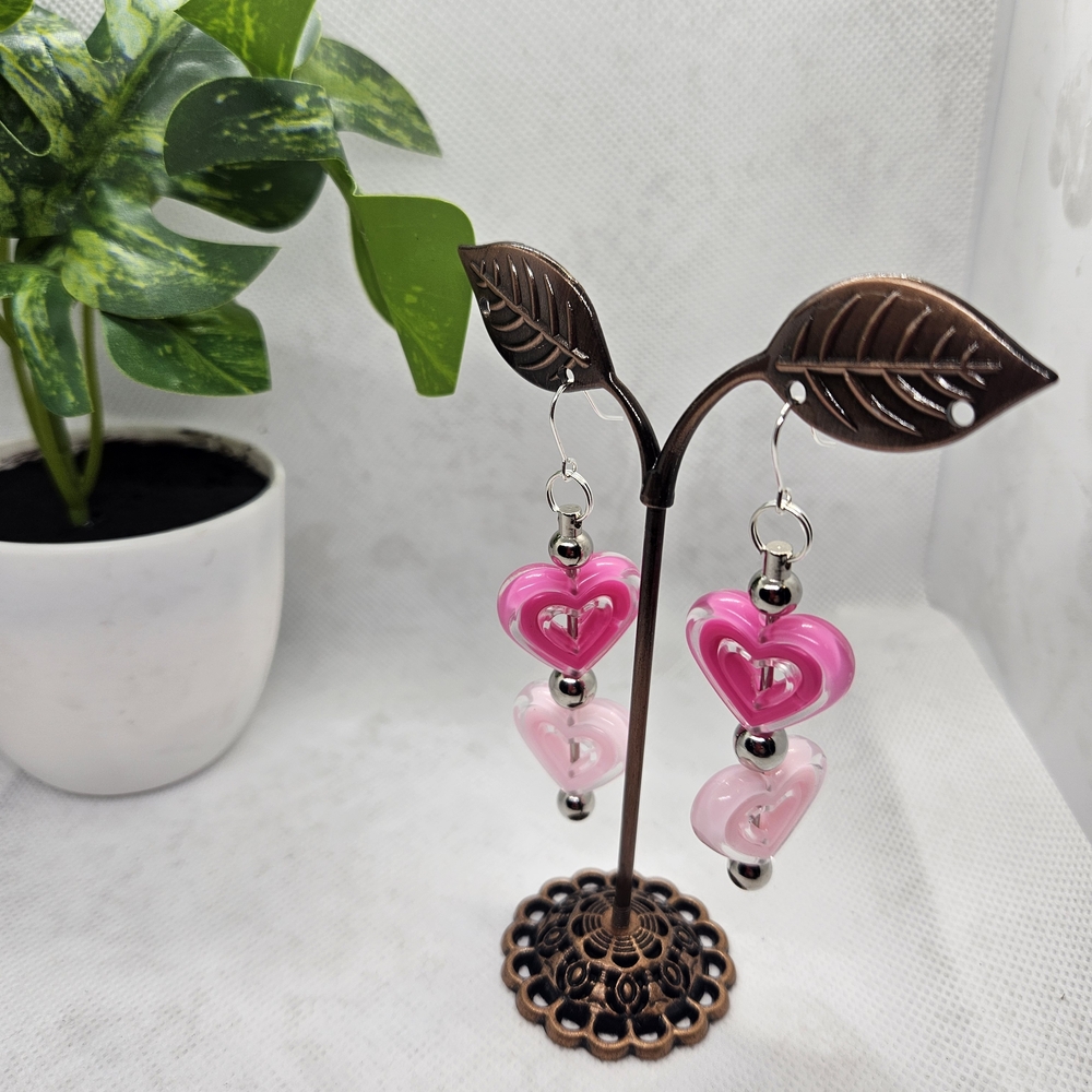 Elegant Pink Heart Charm Bracelet